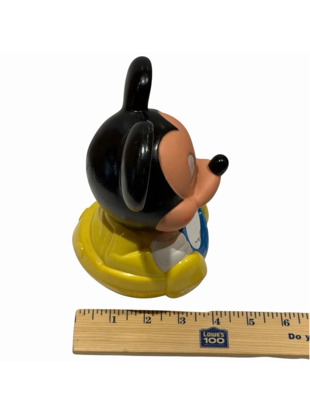 Disney Mickey Mouse Vtg 1984 Weeble Wobble Baby Toy Bell 6.75” Does Not Chime